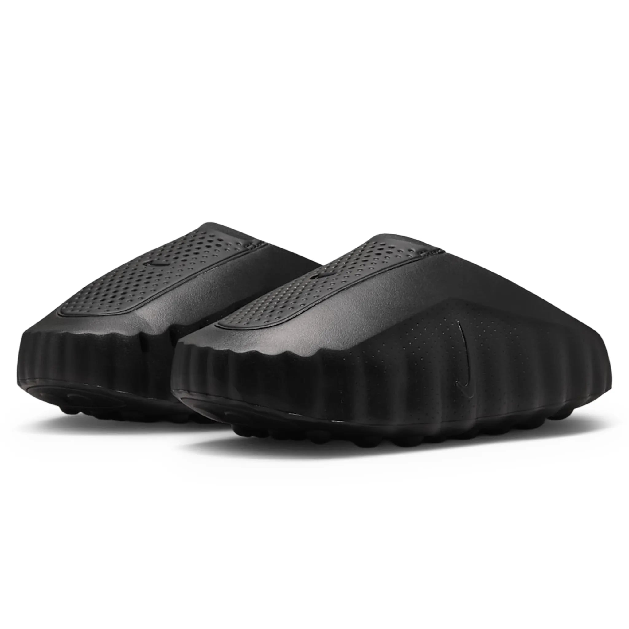 Front Side View of Nike Mind 001 Pregame Black Cool Grey Anthracite Mules HQ4307-005